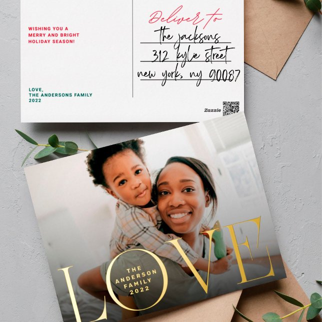 Carte Postale De Vacances En Aluminium Joyeux Noël photo moderne (Créateur téléchargé)