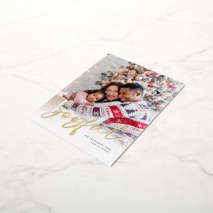 Carte Postale De Vacances En Aluminium Joyeux Photo Overlay Nom Noël Vrai