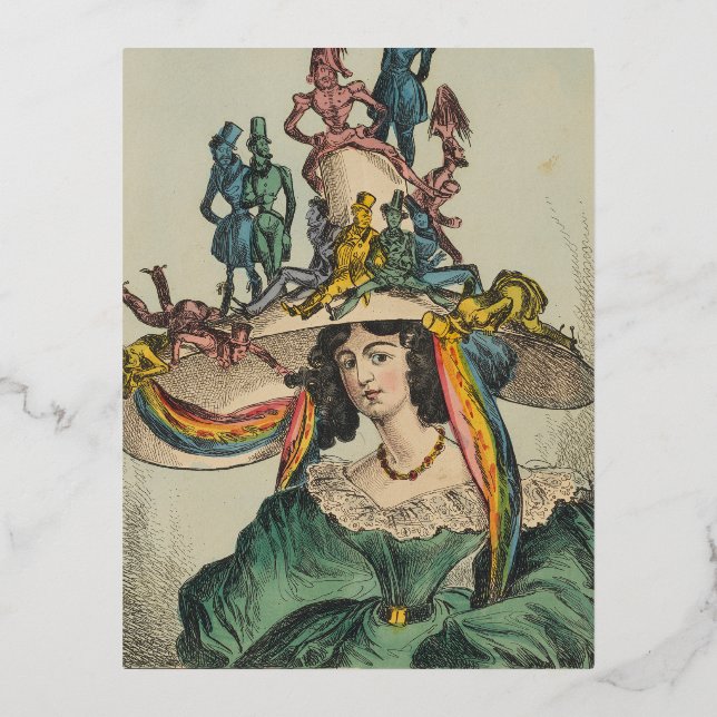 Carte Postale De Vacances En Aluminium Lady - Casquette de fête (Recto)