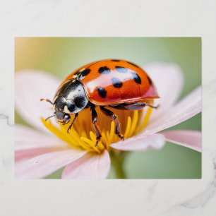 Carte Postale De Vacances En Aluminium Ladybug Nature Colorée Faune Sérénissime Tranquill