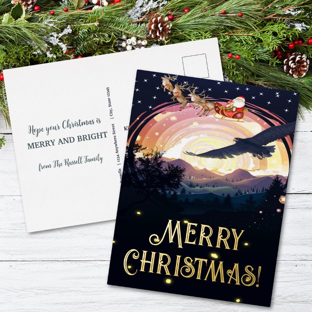 Carte Postale De Vacances En Aluminium L'aigle au-dessus de Père Noël (Créateur téléchargé)