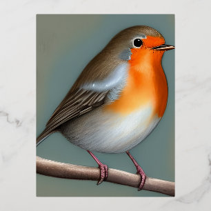 Carte Postale De Vacances En Aluminium L'American Robin Bird Graphic