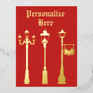 Carte Postale De Vacances En Aluminium Lampe en laiton victorien post-lanterne en or roug