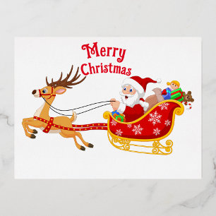 Carte Postale De Vacances En Aluminium Le voyage en traîneau du Père Noël