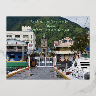 Carte Postale De Vacances En Aluminium L'essence du centre-ville de Soufrière