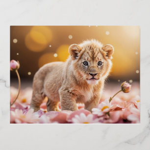 Carte Postale De Vacances En Aluminium Lion Animal Fun Taille Miniature Fantastique Surre
