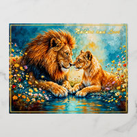 Lion Lioness chats sauvages nature amour faune