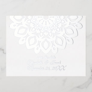 Carte Postale De Vacances En Aluminium Livre blanc Couper Mandala Enregistrer la date Car
