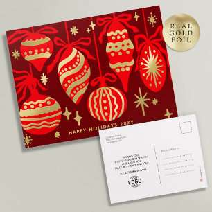 Carte Postale De Vacances En Aluminium Logo Élégant Rouge Bourgogne Décoration Entreprise