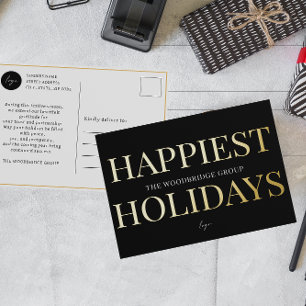 Carte Postale De Vacances En Aluminium LOGO Entreprise Non-Photo NOËL en NOIR