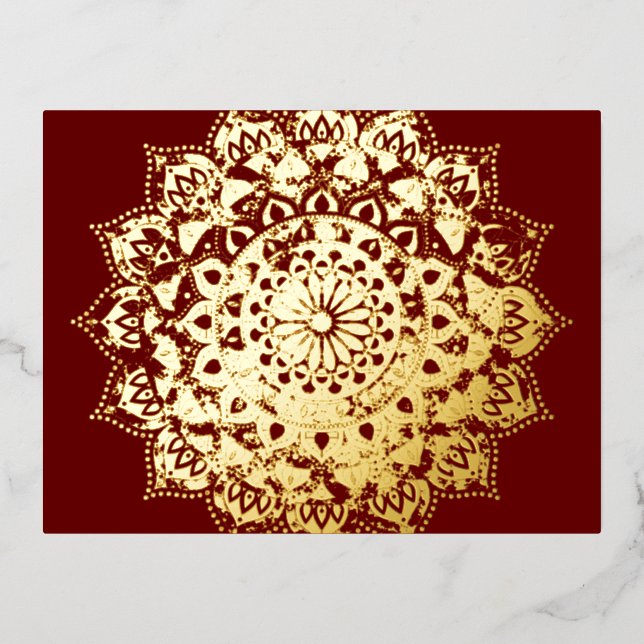 Carte Postale De Vacances En Aluminium Mandala Inde Style 1 (Recto)