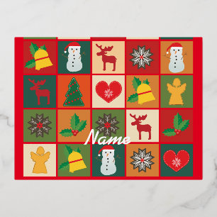 Carte Postale De Vacances En Aluminium Medley d'Art de Symboles de Noël Thunder_Cove