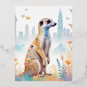 Carte Postale De Vacances En Aluminium Meerkat Vintage Animal Nature Décor Environnement