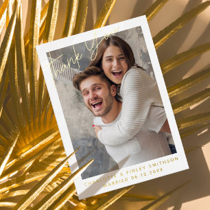 Carte Postale De Vacances En Aluminium Merci de mariage personnalisé minimal et moderne
