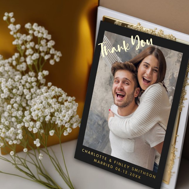 Carte Postale De Vacances En Aluminium Merci de mariage personnalisé minimal et moderne (Créateur téléchargé)