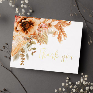 Carte Postale De Vacances En Aluminium Merci Mariage Floral en terre cuite moderne