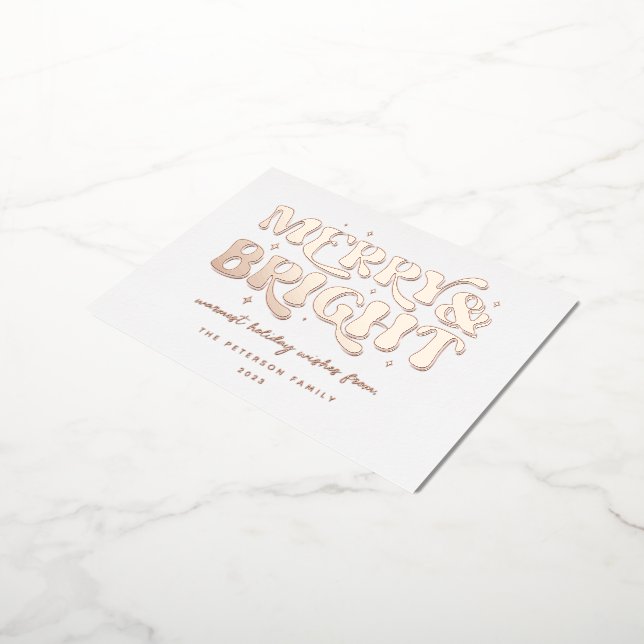 Carte Postale De Vacances En Aluminium Merry & Bright Retro (Rotation)