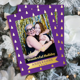 Carte Postale De Vacances En Aluminium Merveilleuse photo de Noël violet