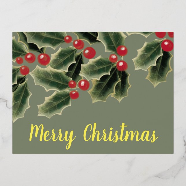 Carte Postale De Vacances En Aluminium Mistletoe Joyeux Noël (Recto)