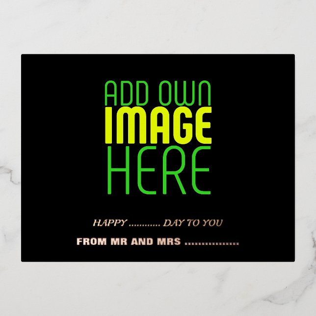 CARTE POSTALE DE VACANCES EN ALUMINIUM MODÈLE DE TEXTE D'IMAGE NOIRE SIMPLE ET MODERNE (Recto)