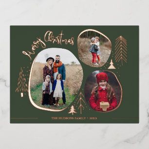 Carte Postale De Vacances En Aluminium Moderne 3 Photos Joyeux Noël