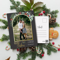 Moderne Photo de Noël en Feuille de Vert Grise
