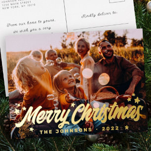 Carte Postale De Vacances En Aluminium Moderne salutations ludiques simples Étoiles Photo