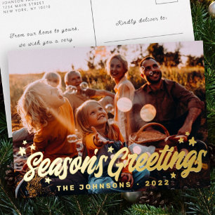 Carte Postale De Vacances En Aluminium Moderne Simple Jouer Salutations Stars Photo de fa