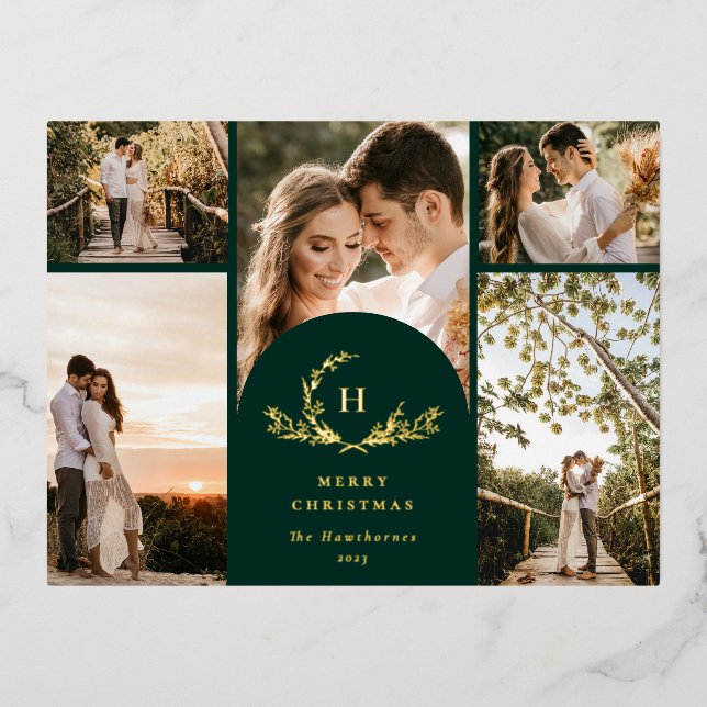 Carte Postale De Vacances En Aluminium Monogramme biologique 5 photo (Recto)