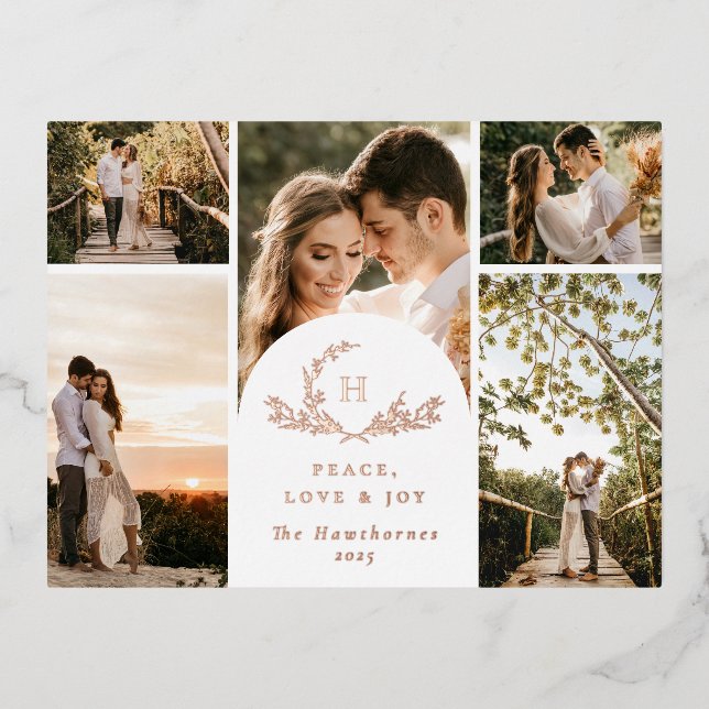 Carte Postale De Vacances En Aluminium Monogramme biologique 5 photo (Recto)