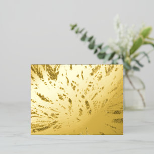 Carte Postale De Vacances En Aluminium Motif Abstrait de papillon d'or