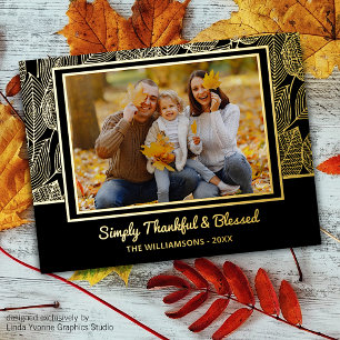 Carte Postale De Vacances En Aluminium Motif de feuilles d'automne sur photo personnalisé