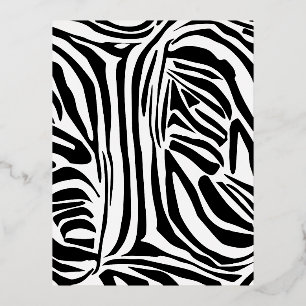 Carte Postale De Vacances En Aluminium Motif Imprimé Zèbre Noir et Blanc Audacieux