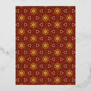 Carte Postale De Vacances En Aluminium Motif Masala Brun Jaune Piquant