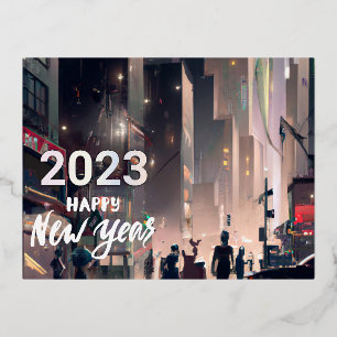 CARTE POSTALE DE VACANCES EN ALUMINIUM NEW YORK - HEUREUSE NOUVELLE ANNÉE 2023