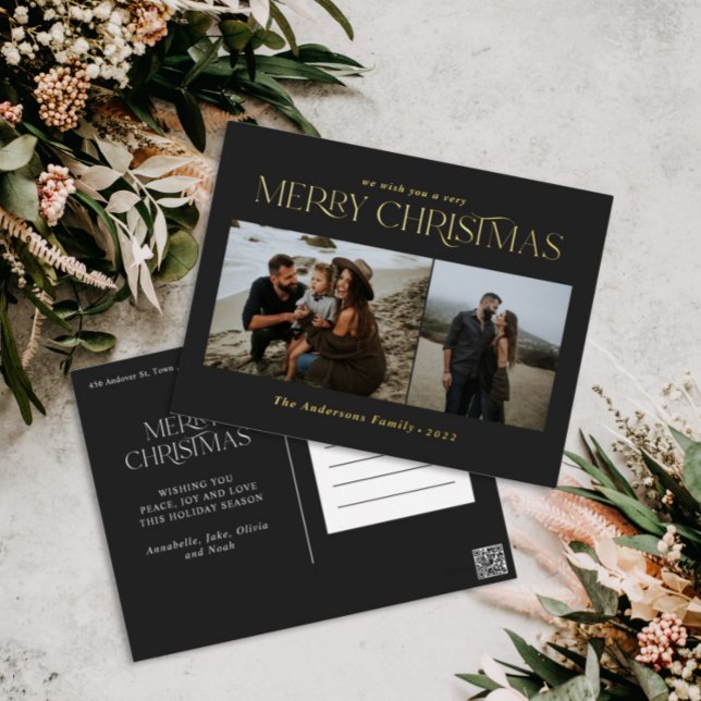Carte Postale De Vacances En Aluminium Noël 2 photo floral botanique (Créateur téléchargé)