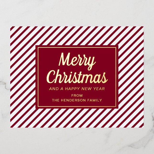 Carte Postale De Vacances En Aluminium Noël écriture rouge élégante  (Recto)