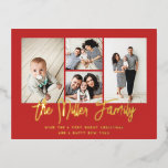 Carte Postale De Vacances En Aluminium Nom de famille personnalisé 4 Photo Collage<br><div class="desc">Faites passer l'amour à ce carte photo de vacances personnalisé qui présente un collage photo et votre nom de famille. L'arrière a un emplacement pour un message personnalisé, une adresse de retour et une adresse de destinataire. Pour customiser encore plus, cliquez sur "Editer à l'aide de l'outil de conception". Magasinez...</div>