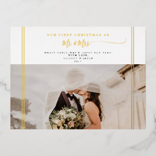 Carte Postale De Vacances En Aluminium Notre Premier Noël En Tant Que M. Et Mme Photo