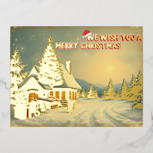 Carte Postale De Vacances En Aluminium Nous souhaitons un joyeux noël - O12