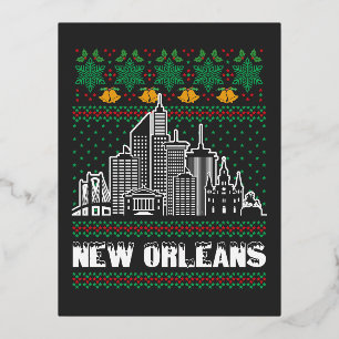 Carte Postale De Vacances En Aluminium Nouvelle-Orléans Louisiane Laid Christmas Plus Tai