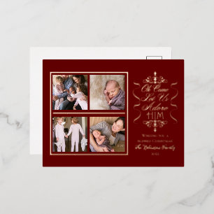 Carte Postale De Vacances En Aluminium Oh Viens Laissez-Nous L'Adorer 4 Photo Noël