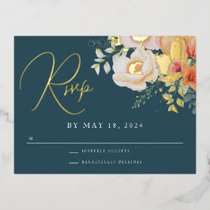 Carte Postale De Vacances En Aluminium Orange Turquoise Bleu Pêche à Ressort Mariage Flor