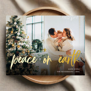 Carte Postale De Vacances En Aluminium Paix sur Terre Photo de Noël