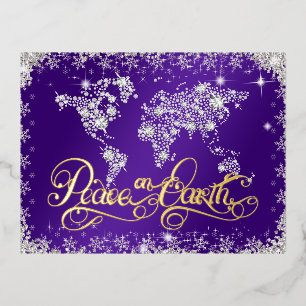 Carte Postale De Vacances En Aluminium Paix violette sur Terre Diamants