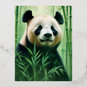 Carte Postale De Vacances En Aluminium Panda Double exposition Animal Nature sauvage Art
