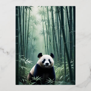 Carte Postale De Vacances En Aluminium Panda Double exposition Animal Nature sauvage Art
