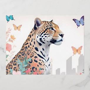 Carte Postale De Vacances En Aluminium Panther Vintage Animal Nature Jungle City Art