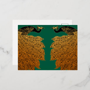 Carte Postale De Vacances En Aluminium Paon Art Nouveau de Will Bradley