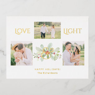 Carte Postale De Vacances En Aluminium Pastel Aquarelle Noël Floral 3 photos